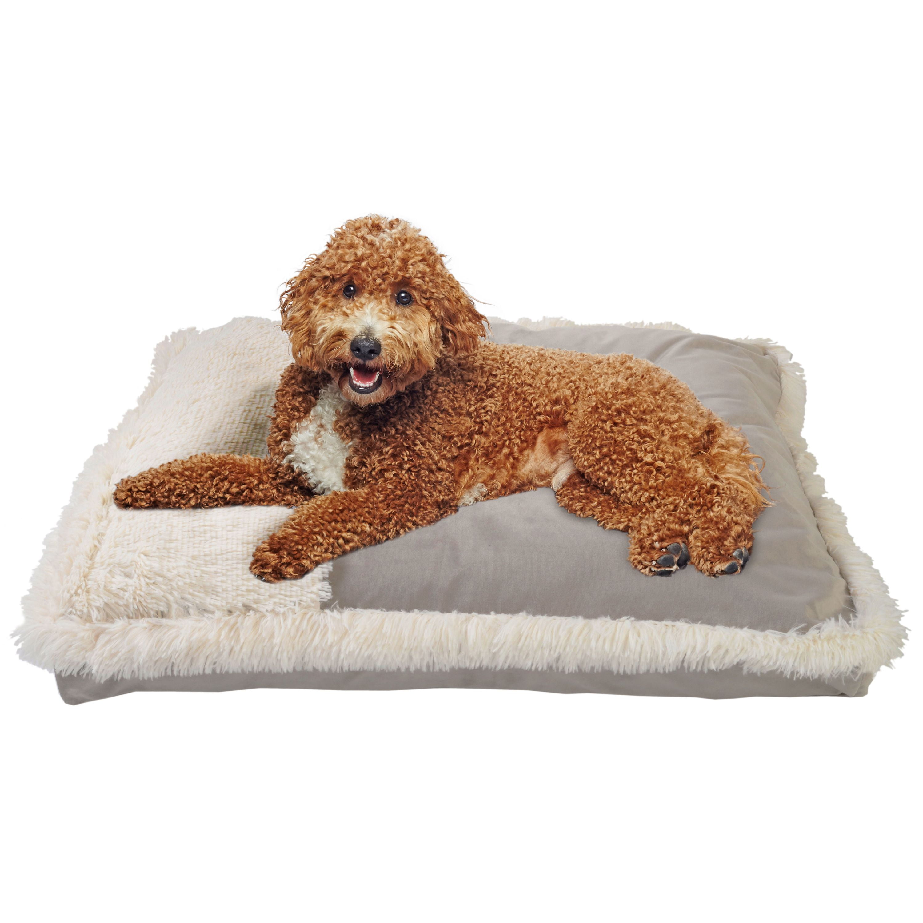 Precious Tails Plush Velvet Fur Pillow Pet Bed - Walmart.com - Walmart.com