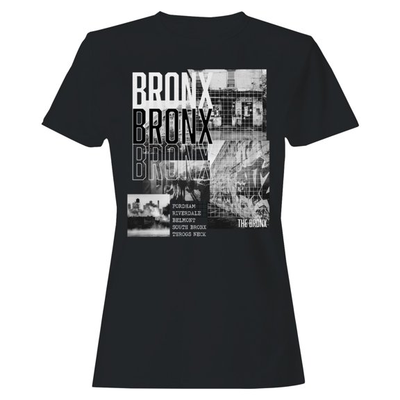 Bronx Street Urban Neighborhoods Women's Black T-shirt