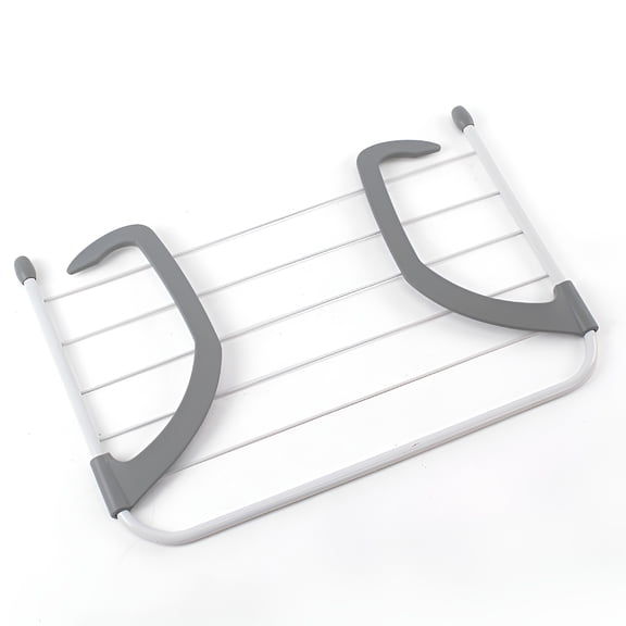 LAMIRO Portable Clothes Drying Rack Multipurpose Collapsible Hanging Drying Rack for Balcony Railings Windowsill Gray