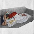 thumbnail image 6 of Virgo Soft Flannel Fleece Throw Blanket, Astrological Zodiac Sign with Woman with Wings and Dress Horoscope, Cozy Plush for Indoor and Outdoor Use, 60" x 80", Vermilion Seafoam Orange, by Ambesonne, 6 of 6