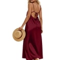 thumbnail image 5 of Axiiglly Maxi Dresses for Women Satin Spaghetti Open Back Flowy Silk Long Dresses Trendy Sleeveless Casual Comfy Night Dresses, S-2XL, 5 of 5