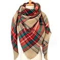 thumbnail image 1 of Bufanda clásica de cuadros escoceses con borlas para mujer, cálida, suave, gruesa, grande, para otoño e invierno, 1 of 5