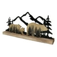 thumbnail image 3 of Rustic Western Black Bears And Cub By Mountain Forest Cutout Wooden Figurine, 3 of 10