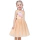 thumbnail image 5 of Vestido de Niña Beige con Lunares, Bordado Floral, Perlas, Cuello en V, sin Mangas, 7 Años, 5 of 9