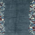 thumbnail image 1 of Ahgly Company Indoor Square Abstract Dark Blue Grey Blue Abstract Area Rugs, 3' Square, 1 of 6
