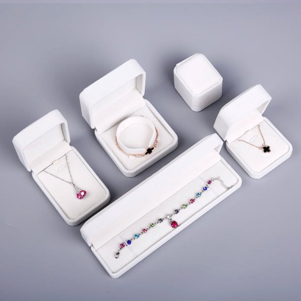 Caja de franela para joyería, caja para collares, colgantes, embalaje de joyas, caja para pulseras, anillos, pendientes