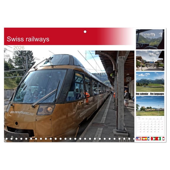 Swiss railways (Monthly Wall Calendar 2026 11.7 x 16.5 (open)), CALVENDO 14 Month Calendar