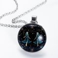 thumbnail image 2 of Gemini Constellation Glass Design Circular Pendant Women's Necklace, 2 of 5
