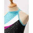 thumbnail image 6 of YONGHS Kids Girls Sleeveless Rhinestone Gymnastic Leotard Ballet Dance Bodysuit with Hair Band Set Lake Blue 8, 6 of 7