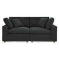 thumbnail image 2 of Modular Loveseat Sofa Couch, Black, Fabric, Living Kitchen Cafe Bistro Hospitality Restaurant, Modern Contemporary HB34753, 2 of 5