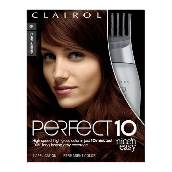 Clairol Nice 'n Easy Perfect 10 Kit de Teinture Permanente, Auburn Foncé, Lot de 1