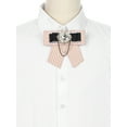 thumbnail image 4 of INSPIRE CHIC Women's Striped Rhinestone Bow Tie Fashion Chain Bow Tie Pin for Shirts, 4 of 5