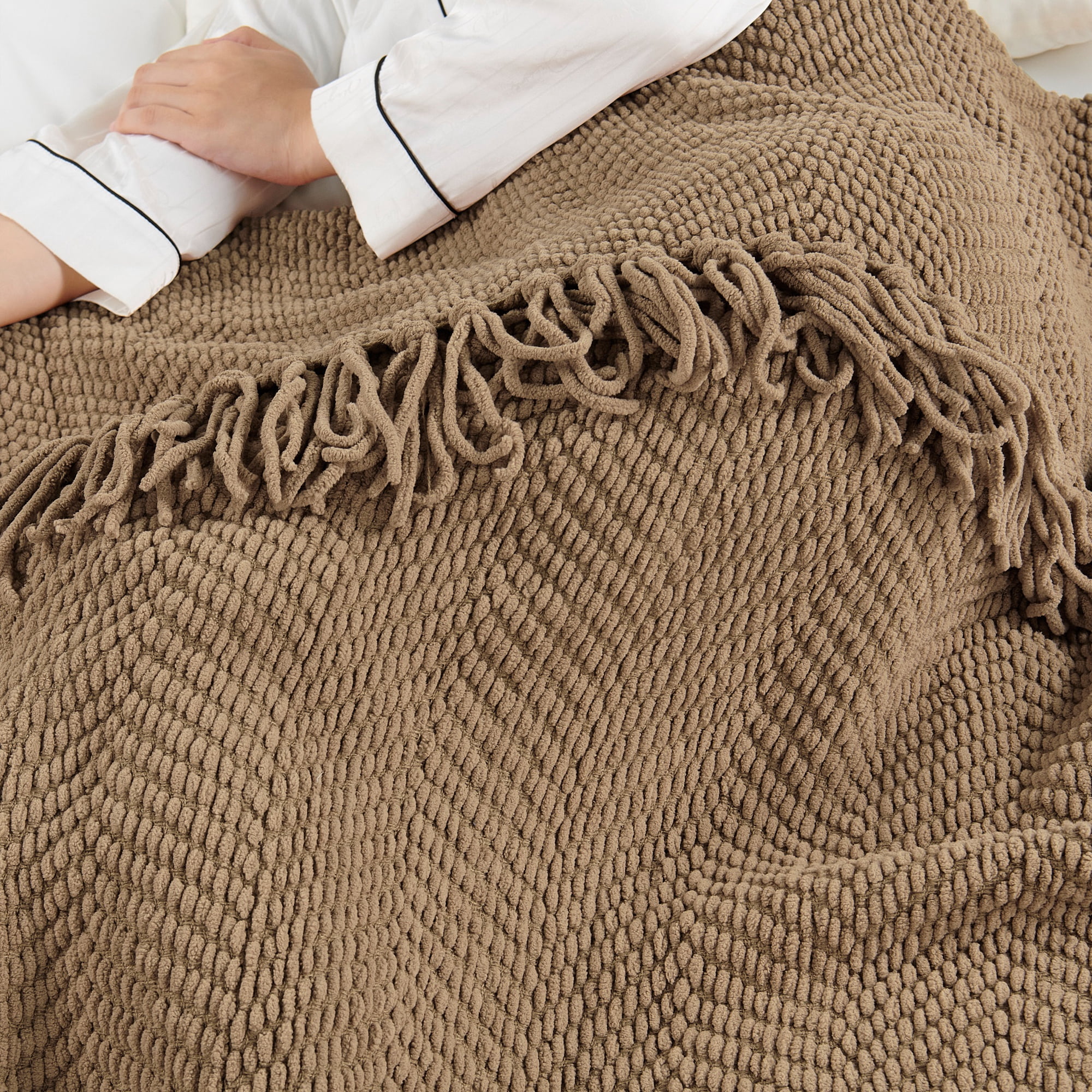 Home Soft Things Reversible Tweed Throw Blanket, Super Soft & Cozy - Amphora, 50x60"