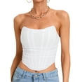 thumbnail image 3 of Women's Bustier Tube Tops Strapless Sleeveless Crop Corset Top, 3 of 8