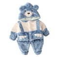 thumbnail image 2 of Esaierr Baby Fleece Tops Pants Set for Toddler Boys Winter Sweatshirt Pants 2PCS Set with Hooded Warm Outfits for 1-5Y, 2 of 5