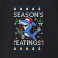 thumbnail image 3 of Wild Bobby Season's Eatings Shark Christmas Sweater | Holiday Unisex Boys Girls Crewneck Graphic Sweatshirt, 3 of 5