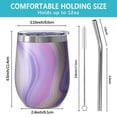 thumbnail image 5 of 12oz Insulated Wine Tumbler with Lid & Straw, Stainless Steel Egg Shape Cup, Liquid & Marble Print, 5 of 5