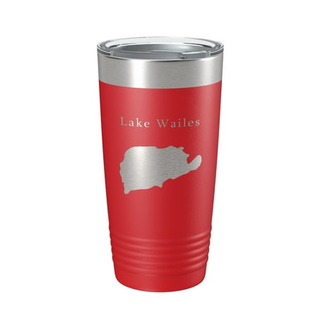 

Lake Wailes Wales Map Tumbler Travel Mug Insulated Laser Engraved Coffee Cup Florida 20 oz Red