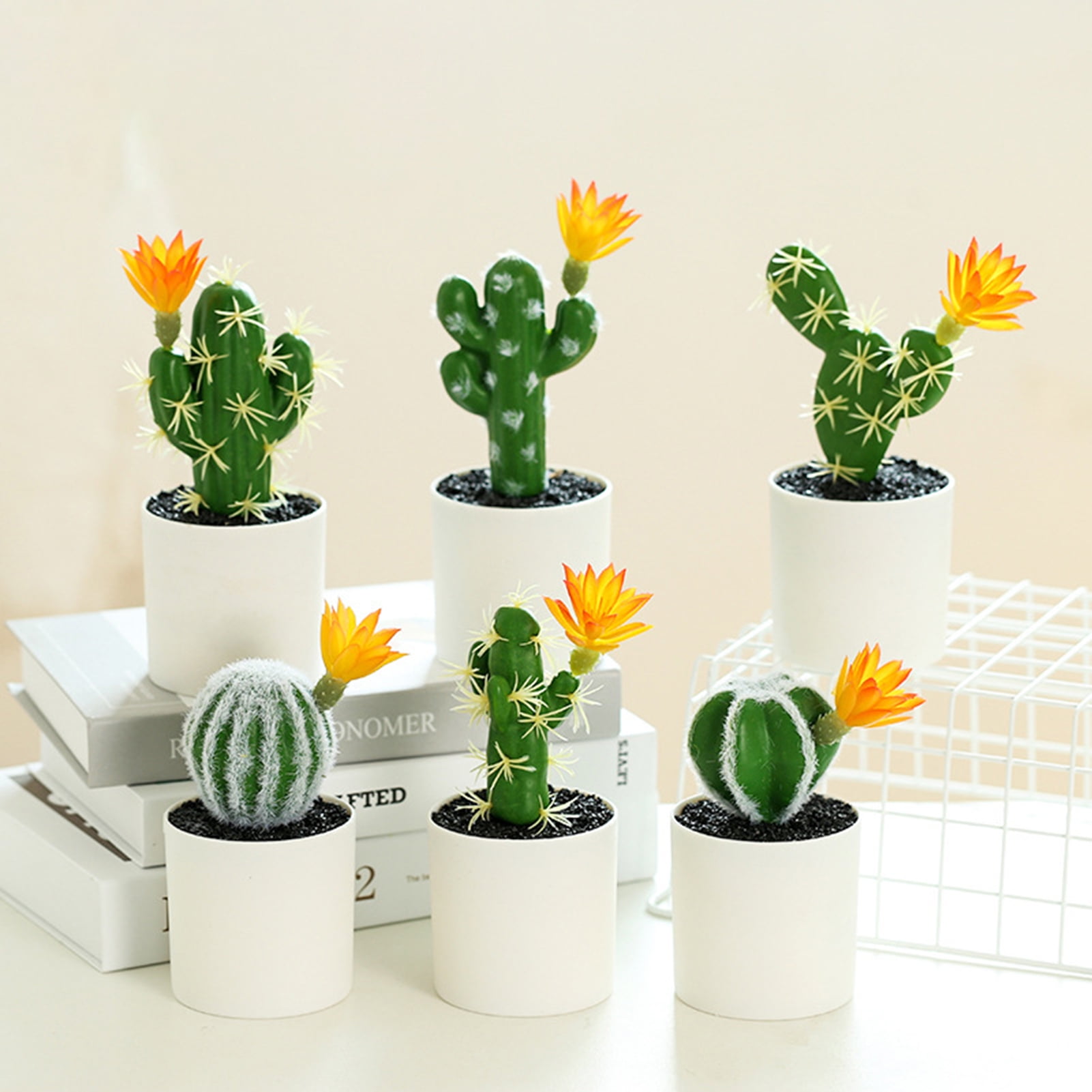 Premium Photo | Cactus plant in pots decoration on the table