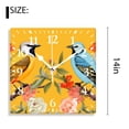 thumbnail image 2 of 14 Inch Wall Clock Battery Operated Silent Clock Decorative for Office, Kitchen, Outdoor, Living Room，Birds and Flowers on a Yellow Background Lovely Pattern, 2 of 4