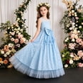 thumbnail image 7 of Girls Princess Dress Sequin Tulle Flower Pageant Birthday Party Wedding Bridesmaid Girl Dresses for 9-15 Years Blue 14-15Years, 7 of 7