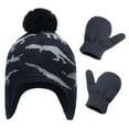 thumbnail image 3 of Kid Winter Hat with Ear Flaps Gloves Set, Knitted Beanies Cap for Ages 4-6 Years Boys and Girls, 3 of 3
