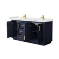 thumbnail image 3 of Wyndham Collection Miranda 66" Wood Double Bathroom Vanity in Blue/Gold, 3 of 6