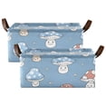 thumbnail image 2 of Collapsible Storage Bins Fabric Shelf Baskets with Handles Closet Organizer Cartoon Red Blue Mushrooms 16.9x11.4x7.7, 2 of 8