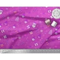 thumbnail image 2 of Soimoi Purple polyester Crepe Fabric Christmas Theme Party Printed Craft Fabric by the Yard 42 Inch Wide, 2 of 3