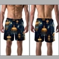 thumbnail image 3 of luoweisi Men's Beach Shorts Quick Dry Swim Trunks with Mesh Lining Retro Lantern L, 3 of 5