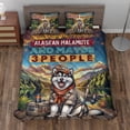 thumbnail image 2 of I Like Fishing, and My Alaskan Malamute, and Maybe 3 People. Happy Father's Day Quilt Bedding Set Alaska Mal Dog Lovers Gifts 1 Blanket Bed Cover 2 Pillowcases - 00004, 2 of 5
