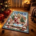 thumbnail image 4 of Cififendec Oversized Christmas 3D Visual Area Rug, 31.5"×19.68", Vintage Santa Themed Embossed Floor Mat for Xmas Living Room Floor Laying, 4 of 7