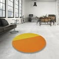 thumbnail image 3 of Ahgly Company Indoor Round Patterned Neon Orange Area Rugs, 5' Round, 3 of 6