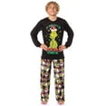 thumbnail image 3 of Dr Seuss The Grinch Men's Grinchmas Holiday Fleece Pajama Pants 2-Piece Pajama Set w Drawstring Elastic Waistband, 3 of 8