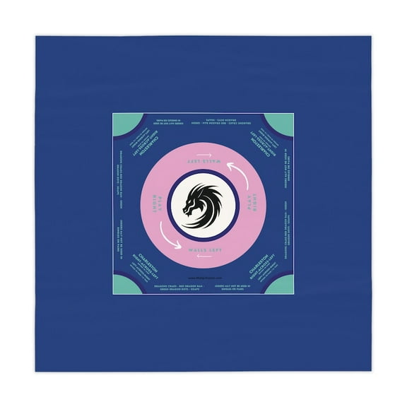 Vibrant Blue Mahjong Tablecloth - Perfect for Game Nights, with instructions