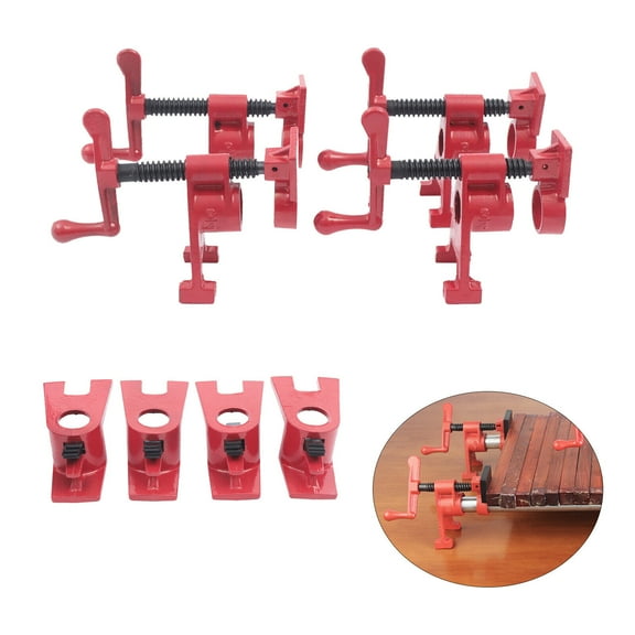 3/4" Heavy Duty Cast Iron Wood Gluing Pipe Clamp Set PRO Woodworking Cast Iron (4 Pack)