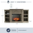 thumbnail image 7 of BELLEZE 70" Mantel TV Stand Entertainment Center For TVs up to 68" with 28" Fireplace - Lenore (Gray), 7 of 7