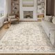 thumbnail image 5 of Alfombra Area WondrG, color beige neutro, con estampado floral, 230 x 300 cm, antideslizante, 5 of 9