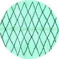 thumbnail image 1 of Ahgly Company Indoor Round Solid Turquoise Blue Modern Area Rugs, 3' Round, 1 of 4