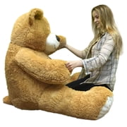 55 Inch Giant Teddy Bear Love Heart on Chest, Tan Soft New Big Plush Teddybear