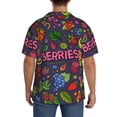 thumbnail image 3 of Sikiie Berry Fruits Men's Cuban Shirt, Hawaiian Shirts, Business Casual Button Down Shirts, Short Sleeve Shirt-3X-Large, 3 of 5