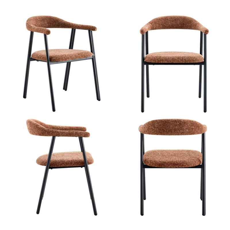 Vinform Upholstered Dining Chairs Set of 4, Fabric Dining Room Chairs, Caramel