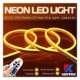 thumbnail image 1 of KERTME Neon Led Type AC 110-120V LED NEON Light Strip, Flexible/Waterproof/Dimmable/Multi-Modes LED Rope Light + 23 Keys Remote for Home/Garden/Building Decoration (65.6ft/20m, Golden Yellow), 1 of 4