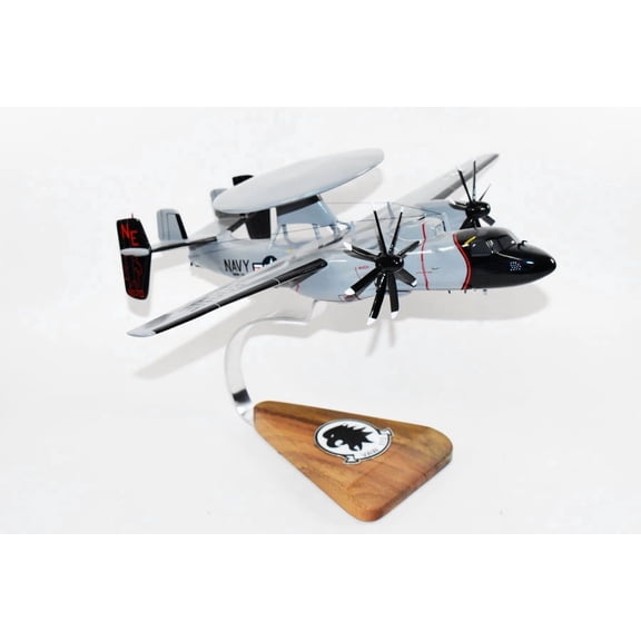 VAW-113 Black Eagles 2021 E-2D Model, Navy, 1/54 (18" Wingspan), Mahogany