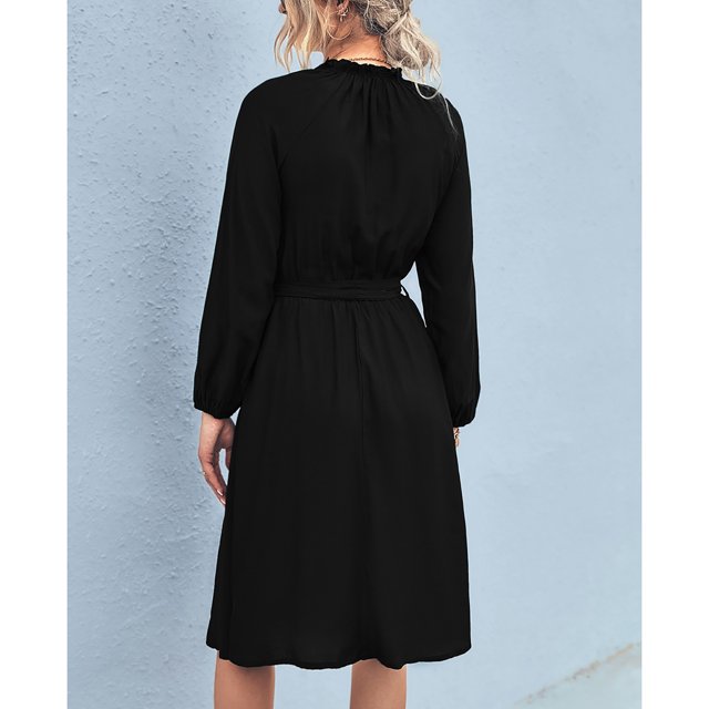 Vestido De Mujer, Poliéster, Fibra De Poliuretano, Mangas Raglán, Vestido Cómodo, Transpirable, Simple Para El Trabajo ANGGREK No