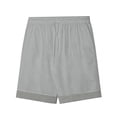 thumbnail image 4 of Bosfbaoi Mens Shorts Cotton Blend Relaxed Fit Casual Chinos Adjustable Waist Drawstring Shorts with Striped Cuffs, 4 of 8