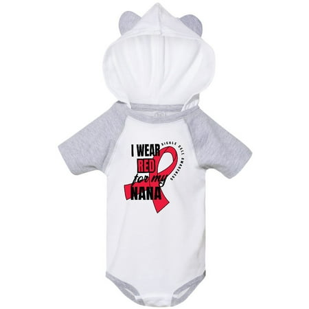 

Inktastic Sickle Cell Awareness I Wear Red For My Nana Gift Baby Boy or Baby Girl Bodysuit
