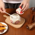 thumbnail image 6 of Ceramic Spice Cellar Chicken with Lid 5.3 Inch Storage Jar Rooster Shape with Flower Relief Storage Container for Kitchen Snack Spice Decorative Biscuit Jar for Household and Easter, 6 of 9