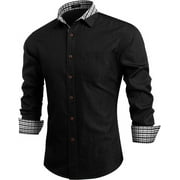 COOFANDY Men's Casual Dress Shirt Button Down Shirts Long Sleeve Denim Work Shirt