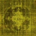 thumbnail image 1 of Ahgly Company Machine Washable Indoor Square Oriental Yellow Industrial Area Rugs, 4' Square, 1 of 4